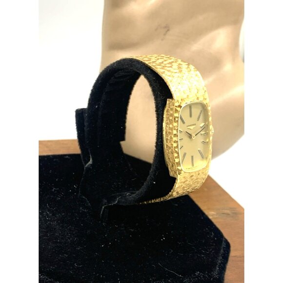 Longines Womens Watch 18k Yellow Gold Textured Vintage 1974 Swiss Hand Wind 15mm - Picture 16 of 16